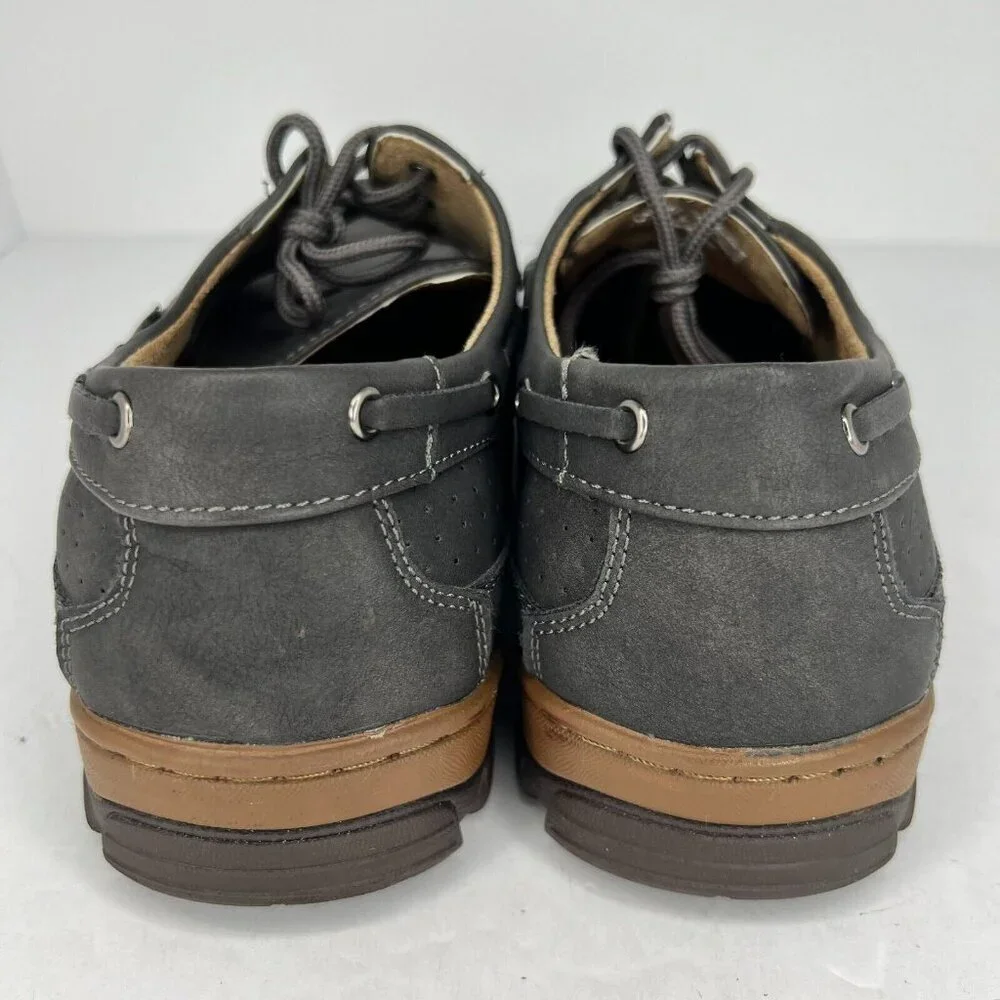 Hawke & Co Mens Dark Gray Lace Up Round Toe Low Top Size 10.5 Boat Shoes